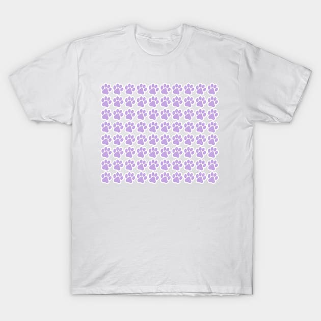 Lilac Paw Prints T-Shirt by CraftyCatz